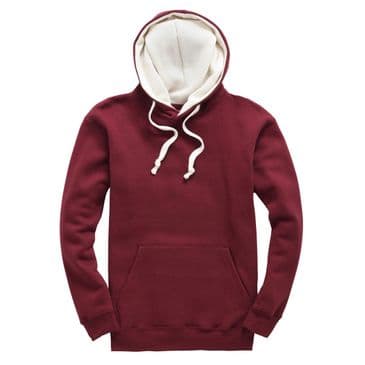 W73 - Premium contrast Hoodie (Burgundy/Ecru)