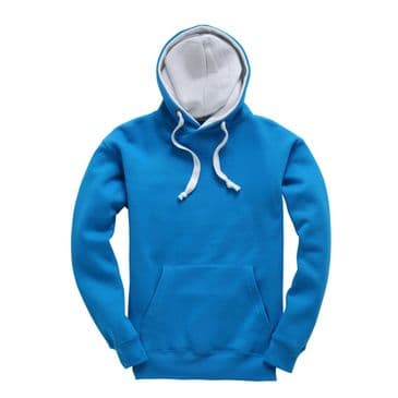 W73 - Premium contrast Hoodie (Electric Blue/White)