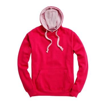 W73 - Premium contrast Hoodie (Fuchsia/Baby Pink)