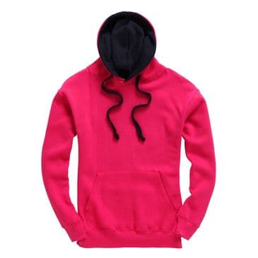 W73 - Premium contrast Hoodie (Fuchsia/Navy)