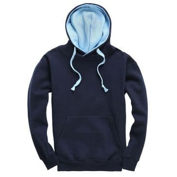 W73 - Premium contrast Hoodie (Navy/Powder Blue)