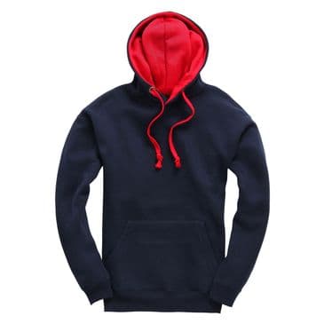 W73 - Premium contrast Hoodie (Navy/Red)