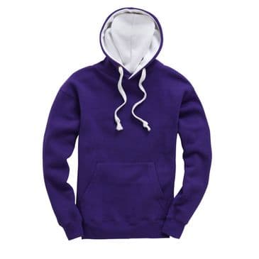 W73 - Premium contrast Hoodie (Purple/White )