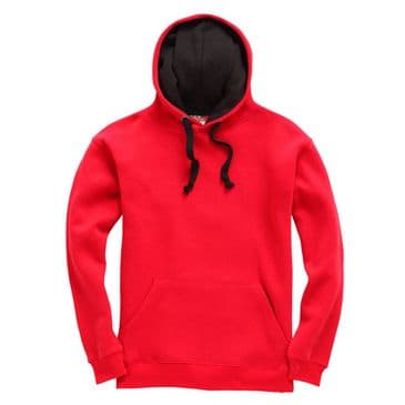 W73 - Premium contrast Hoodie (Red/Black)