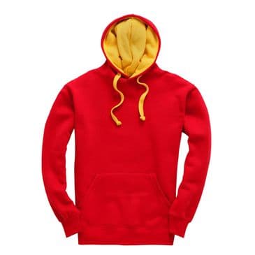 W73 - Premium contrast Hoodie (Red/Yellow)