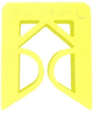 HANGER SHIM - Yellow 5mm thickness 46mm width 54mm length