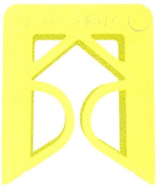 HANGER SHIM - Yellow 5mm thickness 46mm width 54mm length