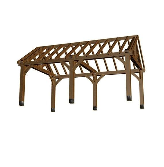 GREEN OAK FRAMED GABLE END ROOF GAZEBO FROM 8X8 TO 20X20 CEDAR ROOF