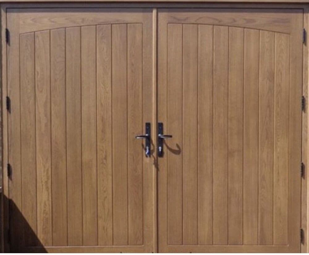 SIDE HUNG CURVED HEAD OAK GARAGE DOORS + FRAME HEAVY DUTY