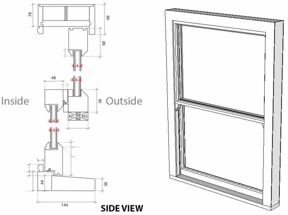 Traditional Box Sash Joinery Redwood Full Glass