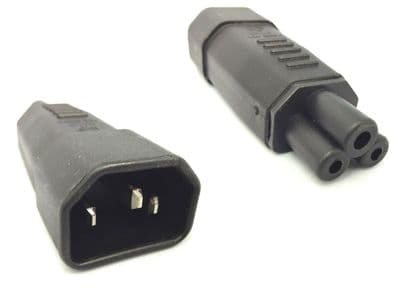 PAT Testing Adapter Cloverleaf IEC C14 Plug to C5 Socket
