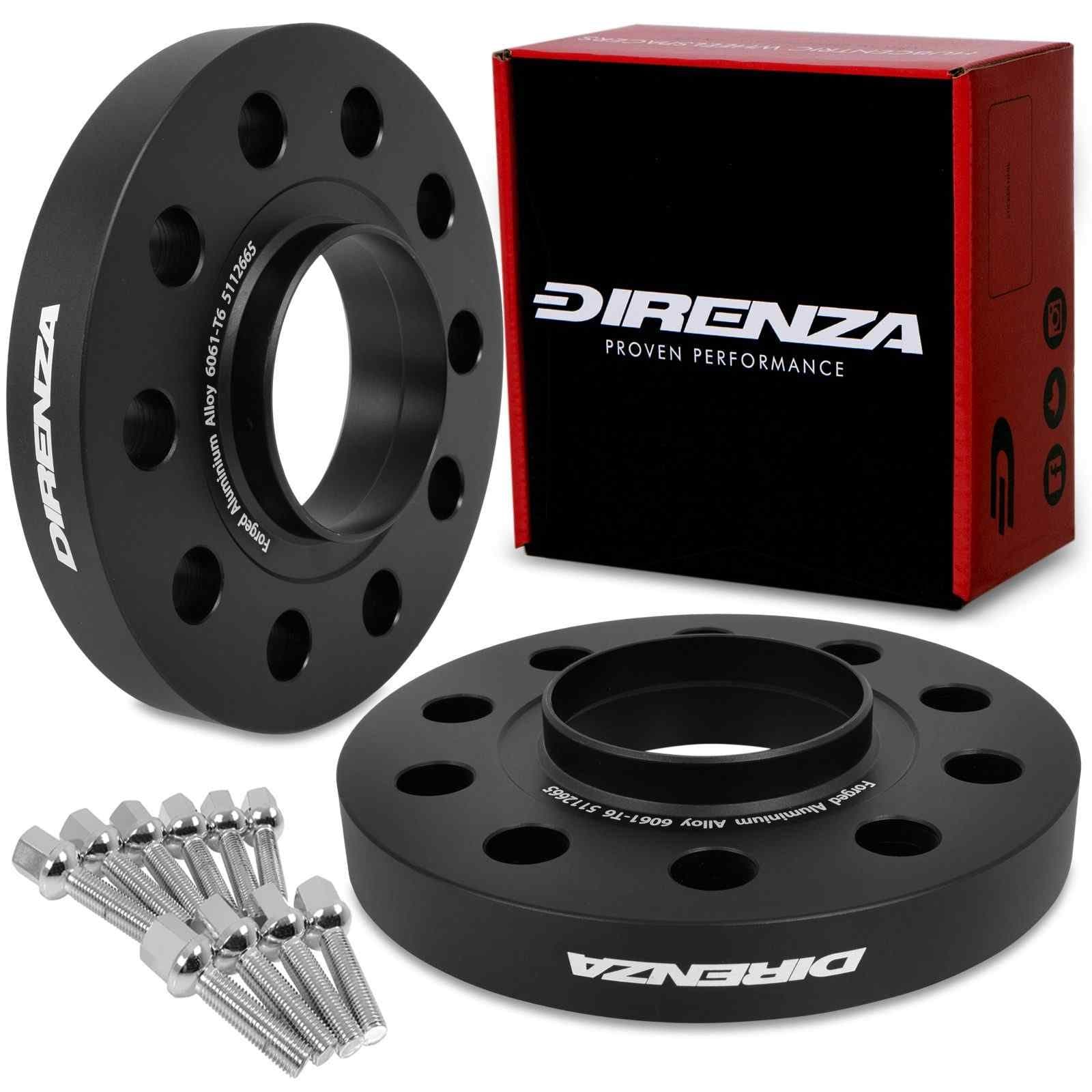 2] 15mm Thick Audi 5x100mm CB 57.1mm Wheel Spacer Kit 14x1.5 Ext Bolts