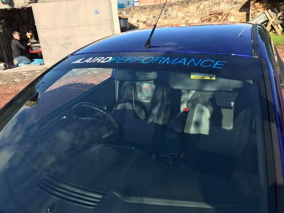 Laird Performance sun strip/Body vinyls