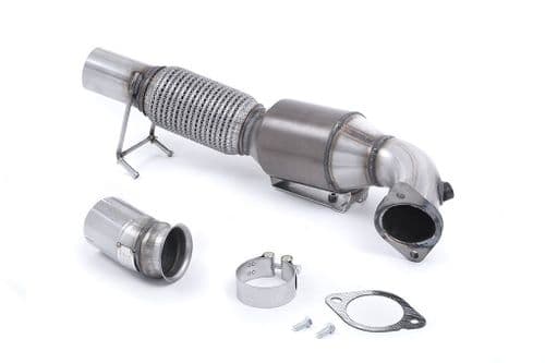 Miltek Focus RS MK3 - Large Bore Downpipe and Hi-Flow Sports Cat For fitment to OE Cat Back Only
