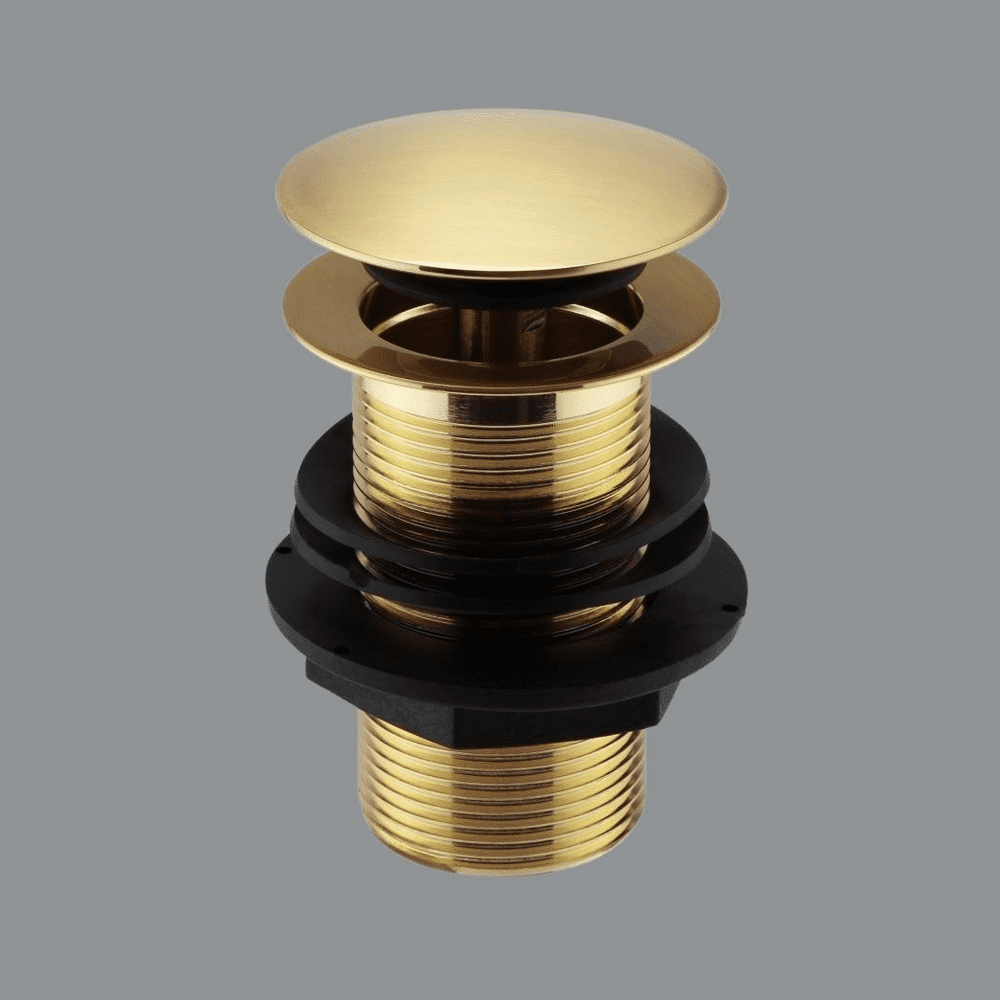 Brushed Brass UnSlotted Click Clack Basin Waste