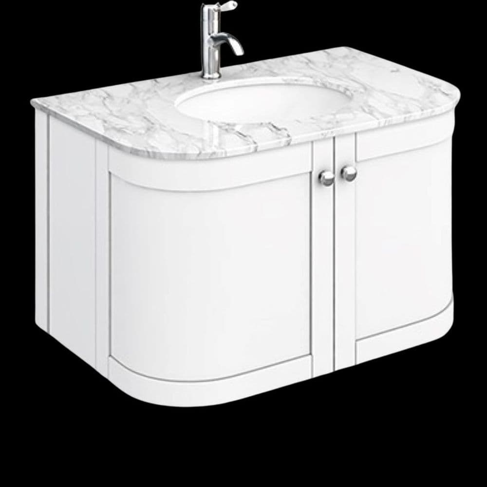 Rectory Traditional Curved 800mm Dark Grey Floor Standing Vanity Unit