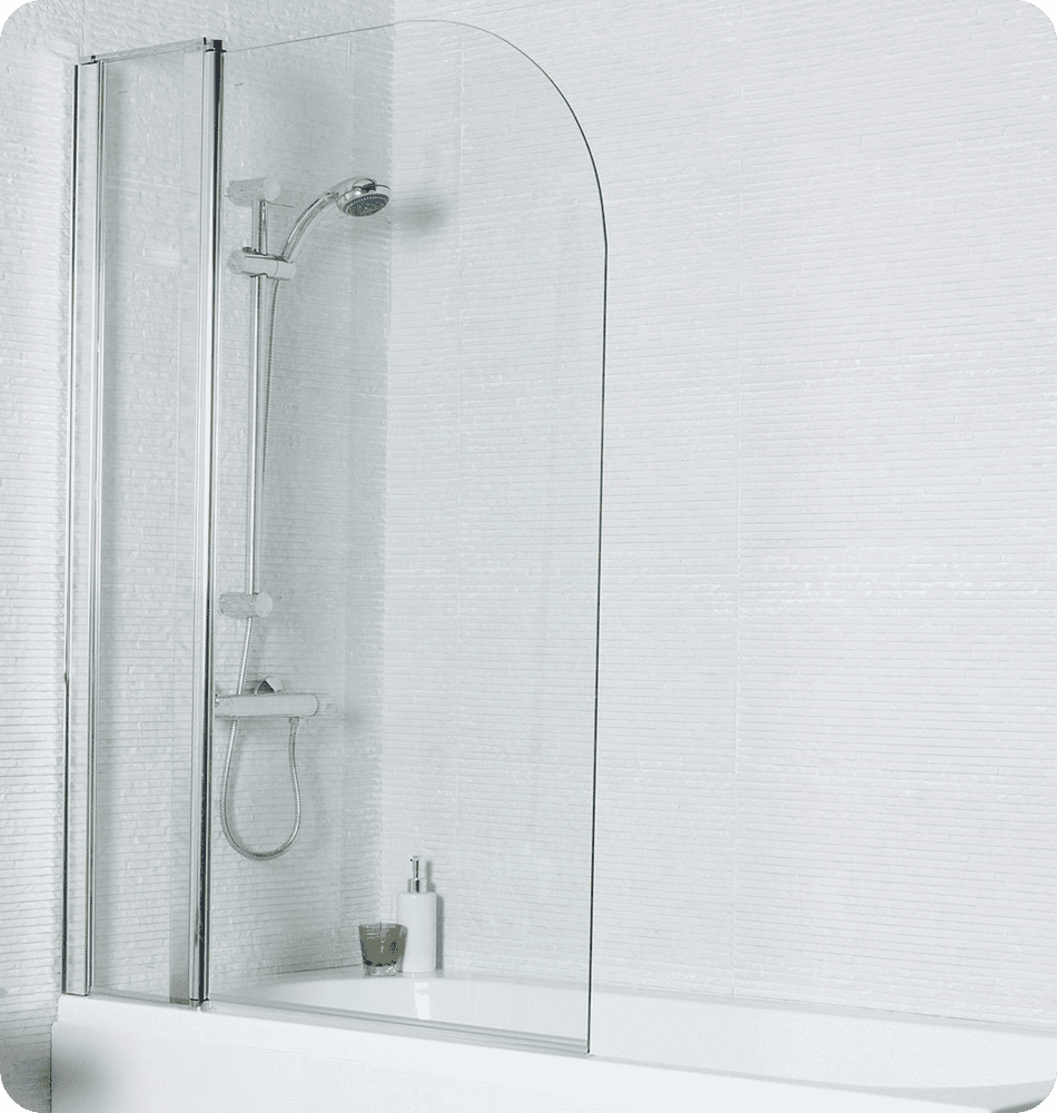 Concept Radius Edge Bath Screen with Extension Panel