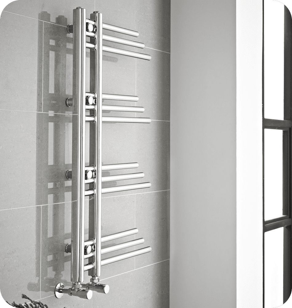 New York Chrome Designer Dual Fuel Heated Towel Rail