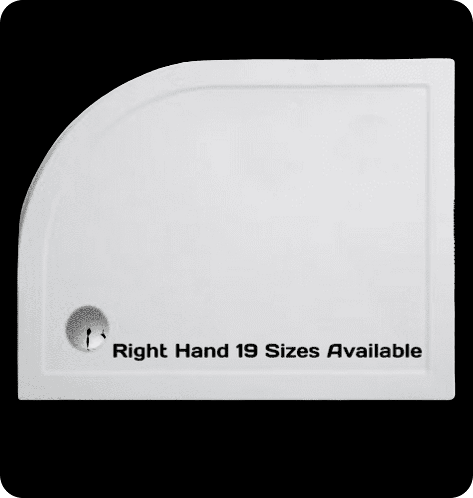 Right Hand Offset Quadrant Stone Resin Shower Trays