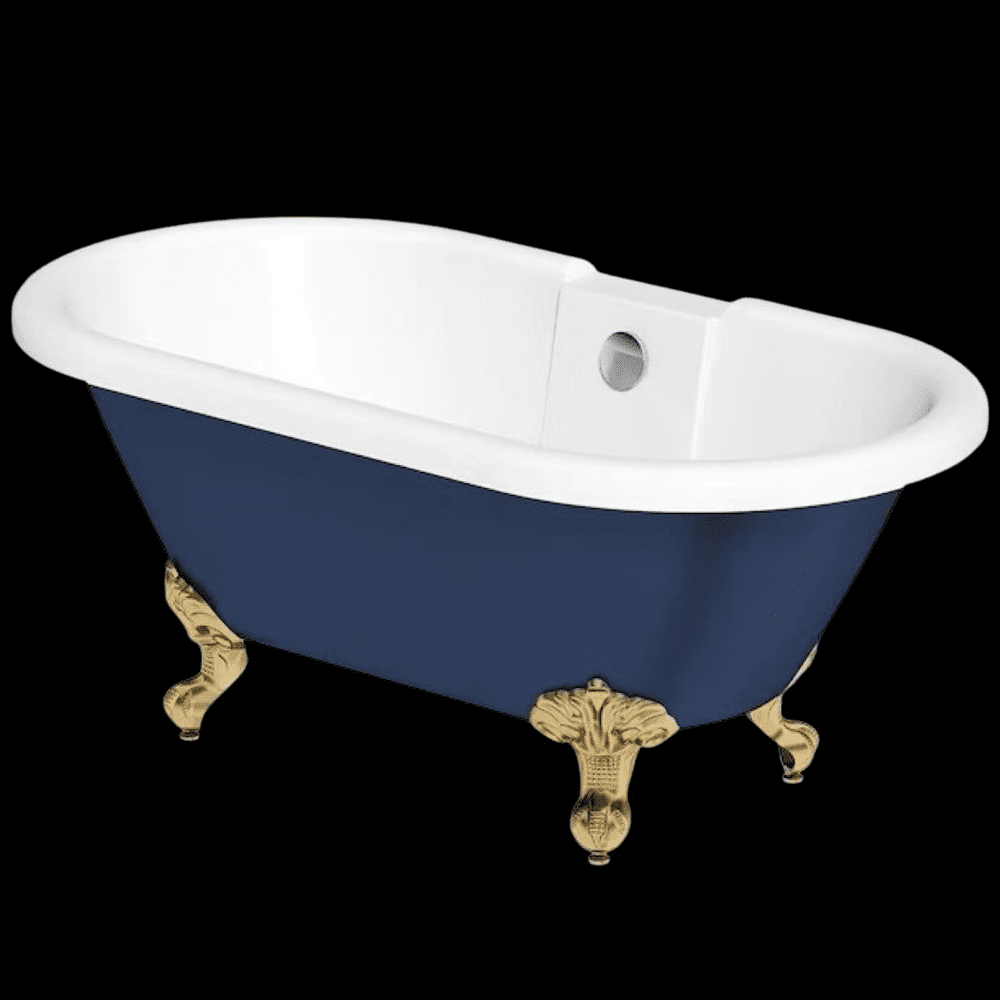 Traditional Double Ended Roll Top Bath with Brushed Brass Ball & Claw Feet