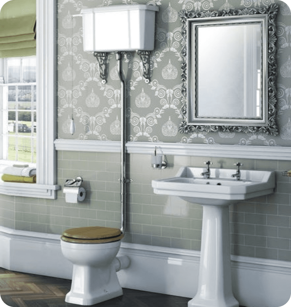 Claydon Victoria Traditional High Level Cistern Toilet Pack