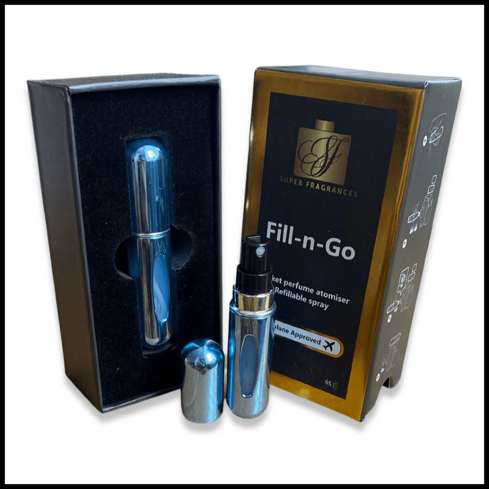 FILL-N-GO perfume atomiser spray 5ml by Super fragrances - Blue