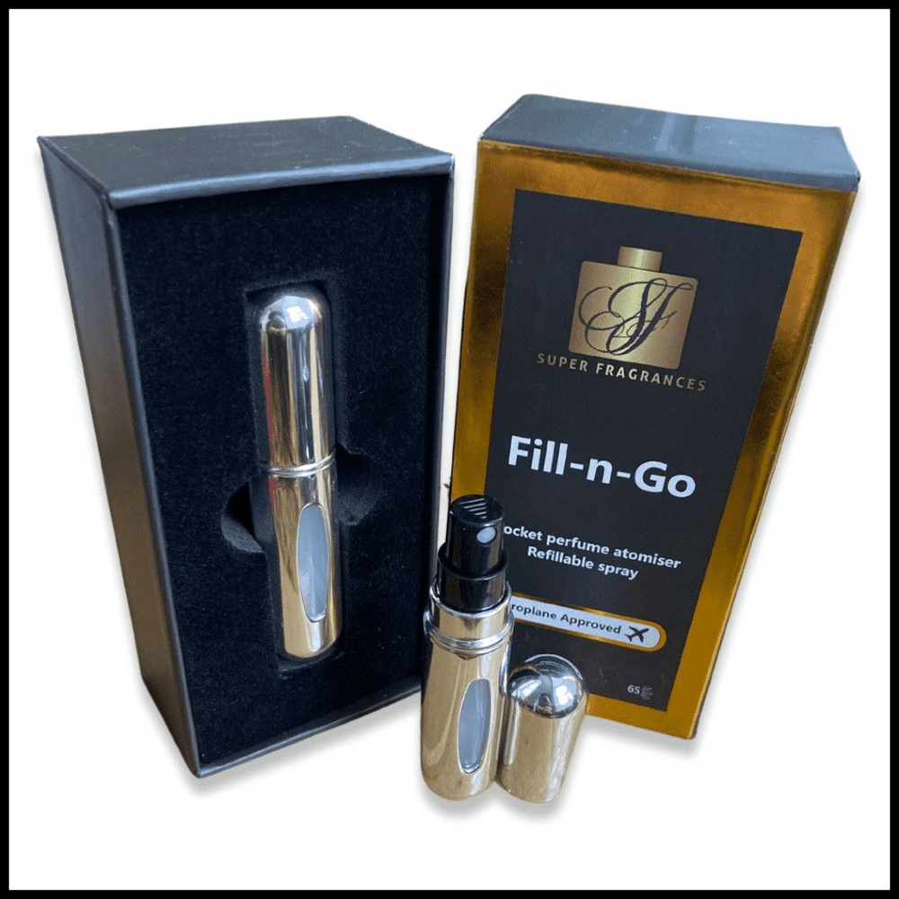 FILL-N-GO perfume atomiser spray 5ml by Super fragrances - silver