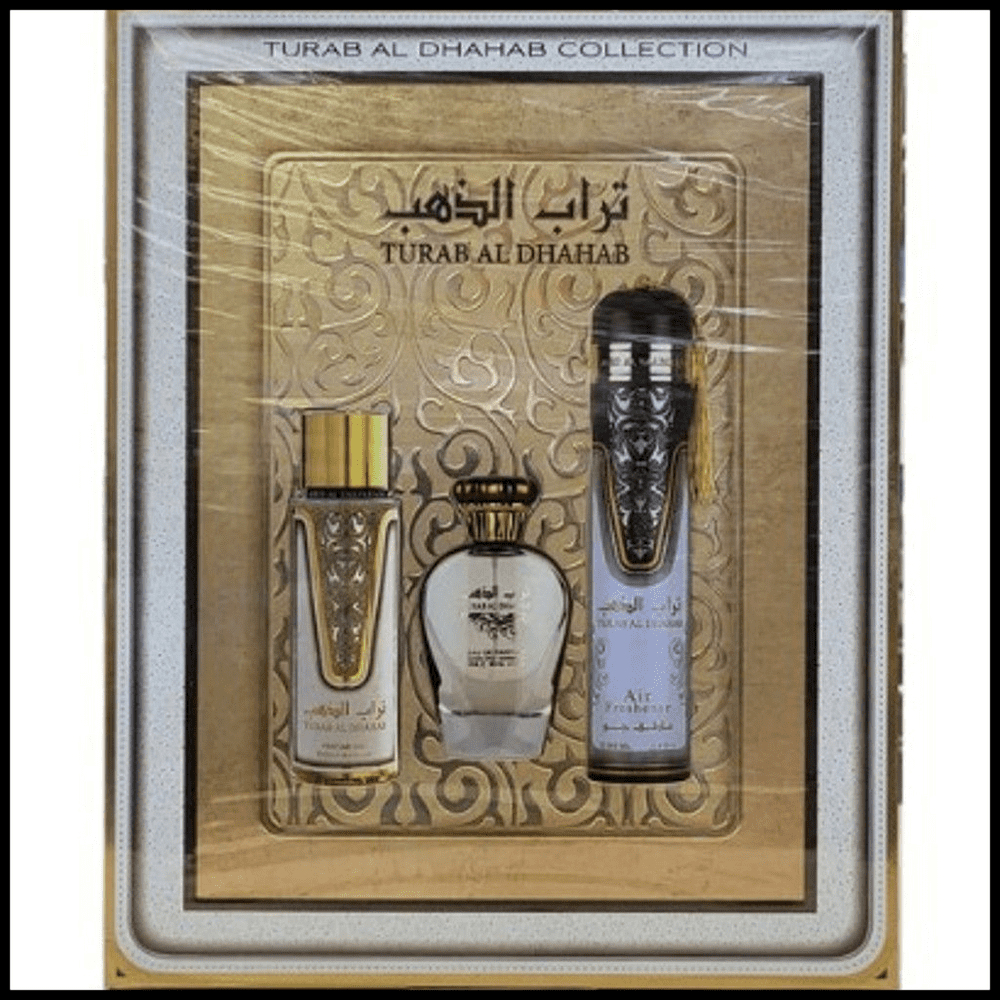 Turab Al Dhahab 3 Piece perfume Gift Set Collection Ard Al Zaafaran