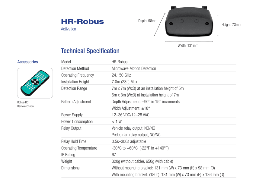 HR Robus industrial door activation sensor