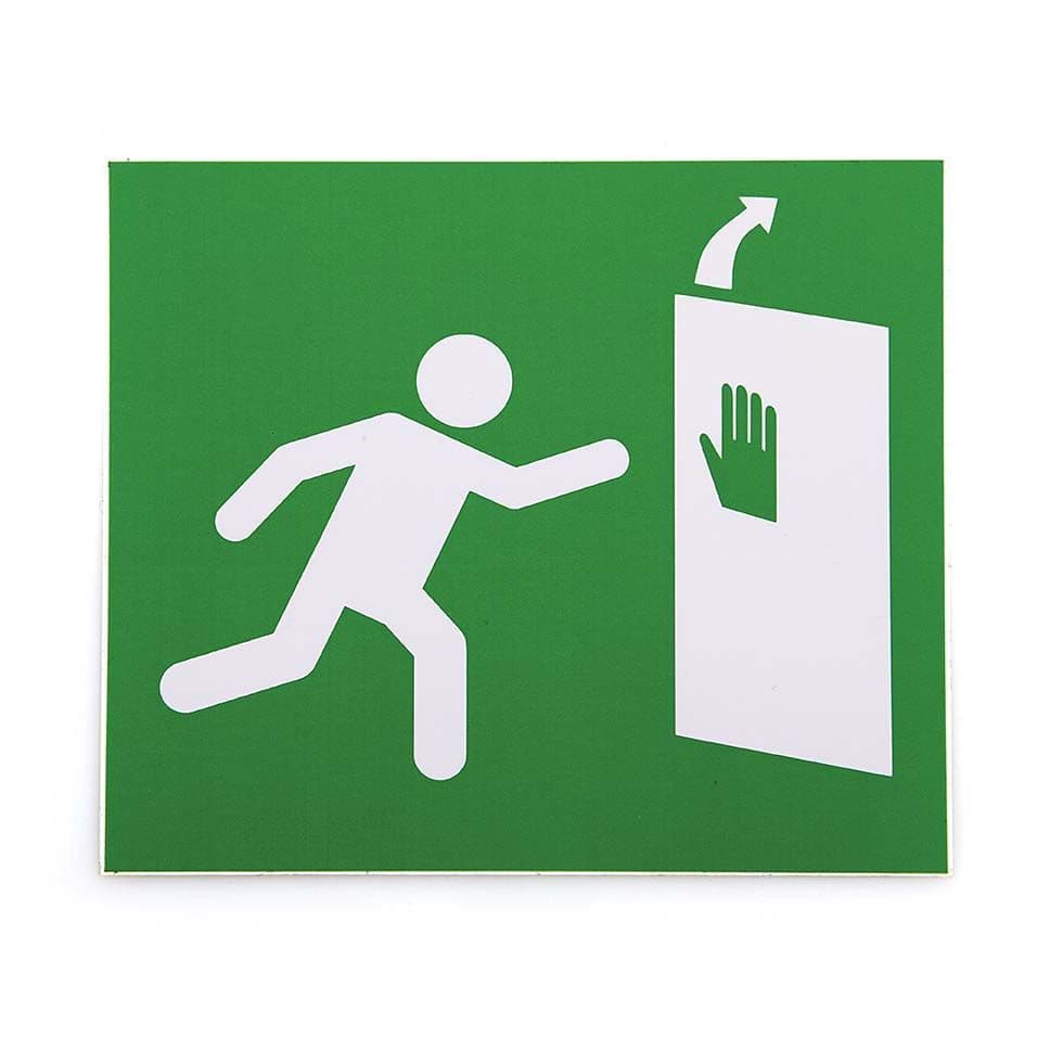 Label, Emergency break-out Right hinged door
