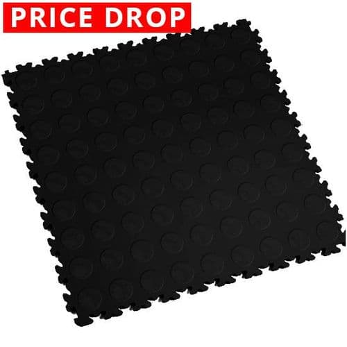 Black Cointop - Motolock Interlocking Floor Tile
