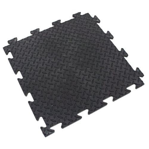 Black Diamond Plate MotoMat - Anti Fatigue Tiles