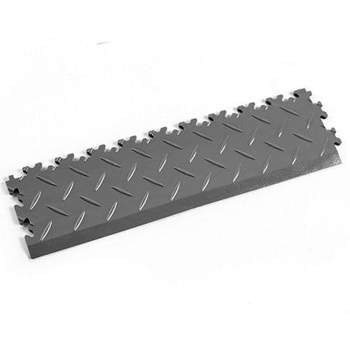 Dark Grey Diamond Plate - Interlocking Tile Edging