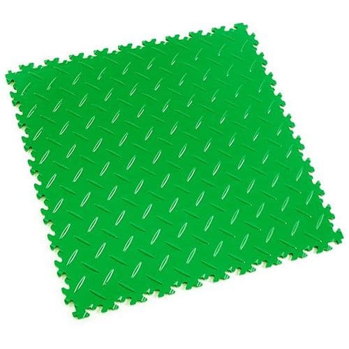 Light Green Diamond Plate - Motolock Interlocking Floor Tile