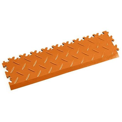 Orange Diamond Plate - Interlocking Tile Edging
