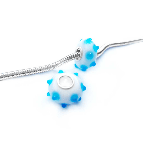 Blue Dotted Glass Bead Charm