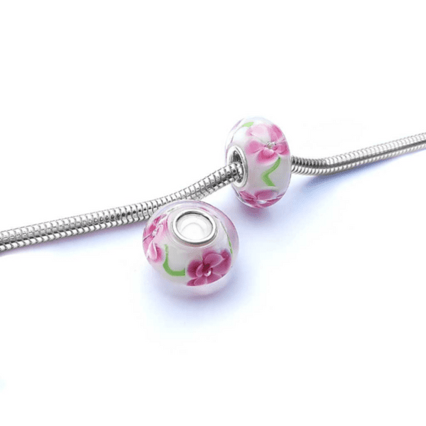 Blushing Primrose Glass Bead Charm