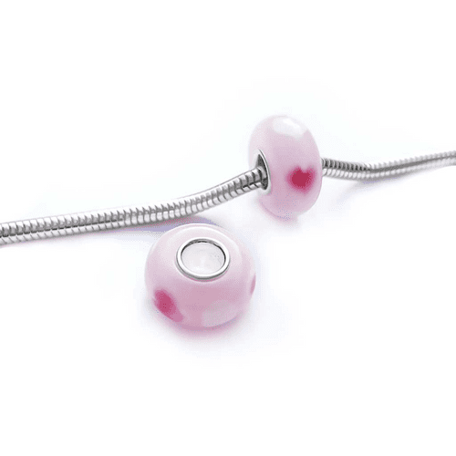 Love Heart Glass Bead Charm