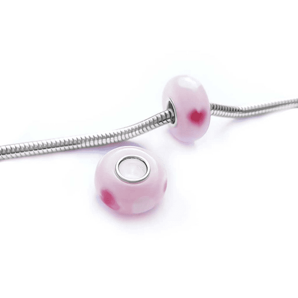 Love Heart Glass Bead Charm