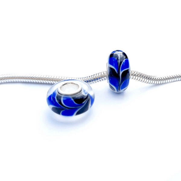 Midnight Swirl Glass Bead Charm