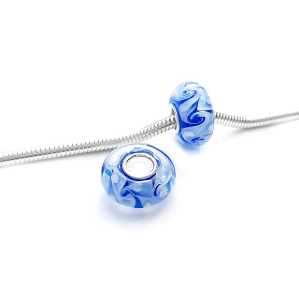 Ocean Wave Glass Bead Charm