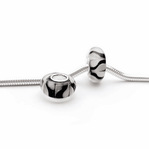 Pearled Heart Glass Bead Charm