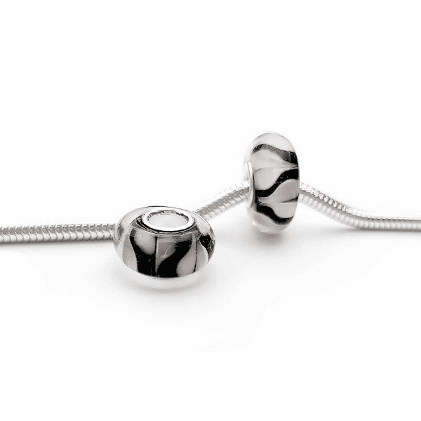 Pearled Heart Glass Bead Charm