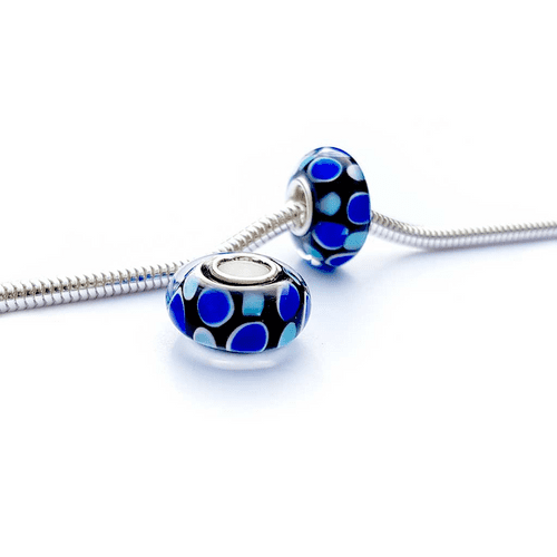 Pebbled Blue Glass Bead Charms