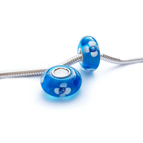 Sapphire Primrose Glass Bead Charm
