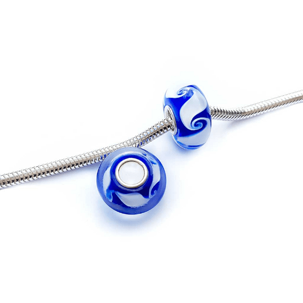 Sapphire Swirl Glass Bead Charm