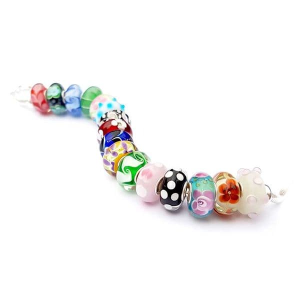 Scarlet Primrose Glass Bead Charm