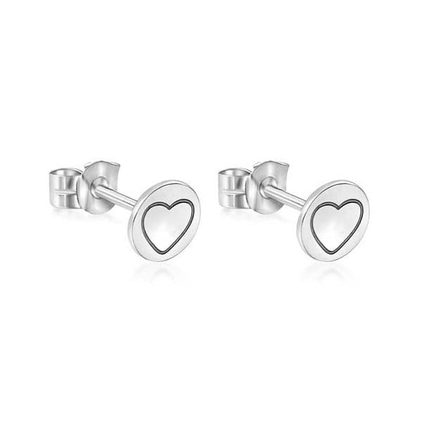 Small Heart Outline Stud Earrings