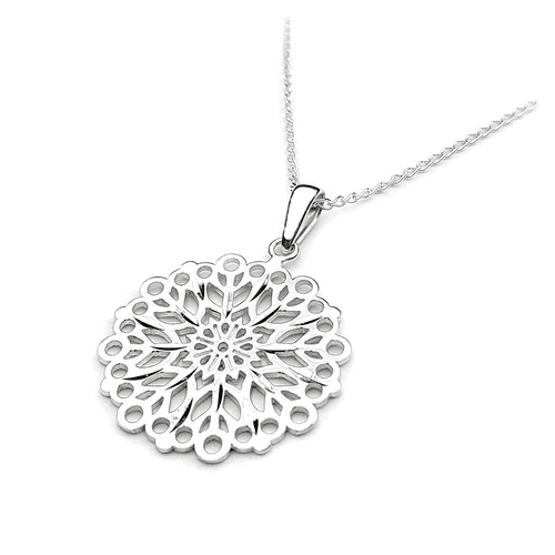 Sterling Silver Abstract Round Pendant