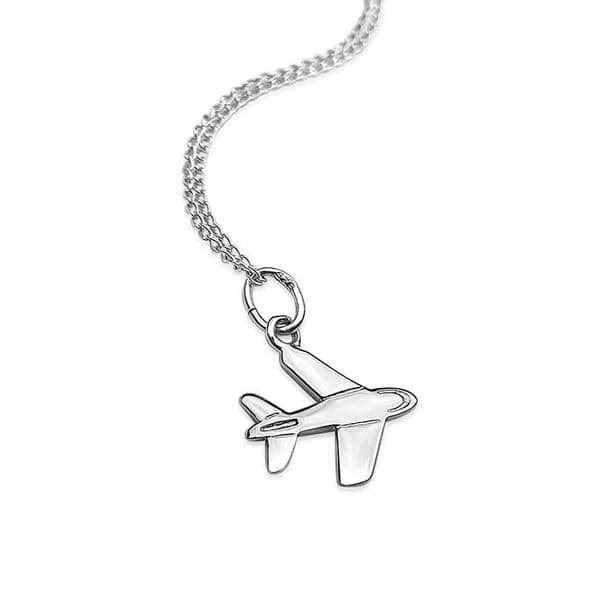 Sterling Silver Airplane Necklace
